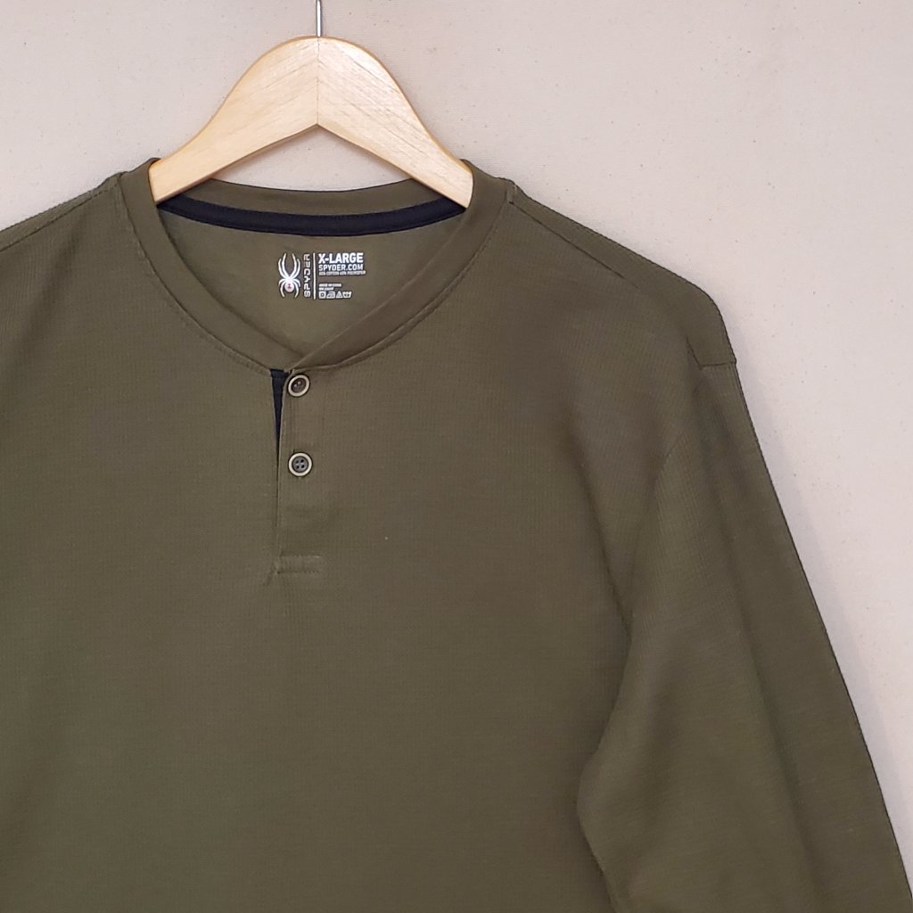 Spyder Waffle Knit Henley Xl